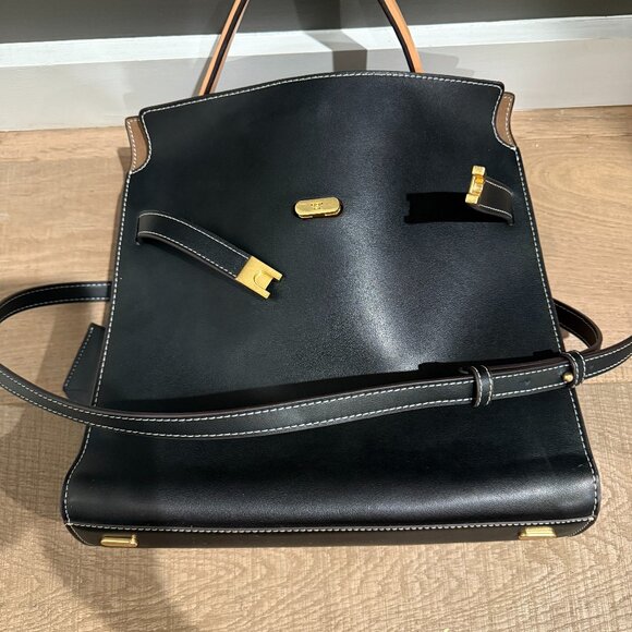 EUC | Tory Burch | Lee Radziwill Double Bag (large size) | Black | $700 - Picture 6 of 16